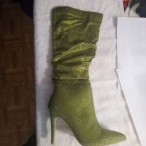 Chic Olive High Heel Boots